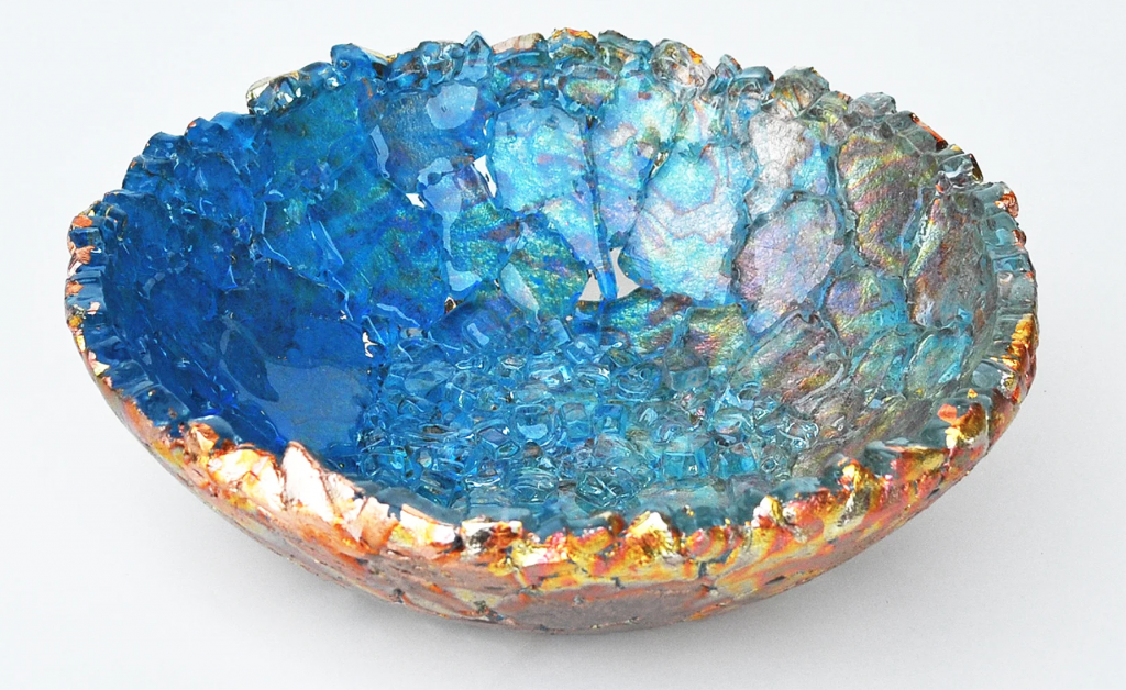 reclaimed glass artwork bowl